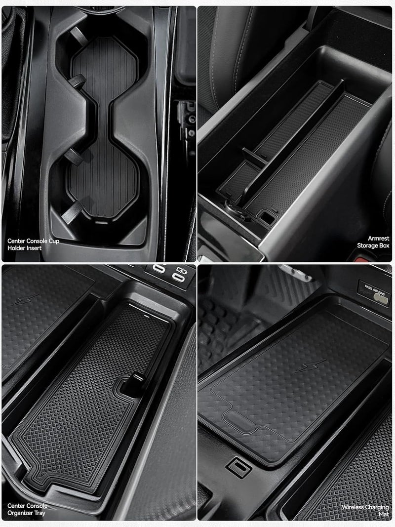 ELECFRESH 4PCS Center Console Organizer Tray for 2025 2026 Toyota Camry Accessories, Armrest Storage Box, Cup Holder, Wireless Charging Mat for Toyota Camry - Image 5